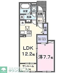 ココ　ファミリア　I 1階1LDKの間取り
