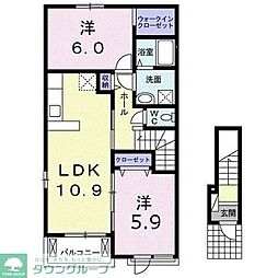 コート　ドールＢ 2階2LDKの間取り