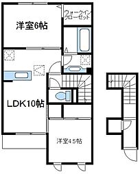 ルリアン 2LDKの間取図画像