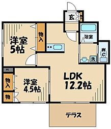 イーハトーヴ 2LDKの間取図画像