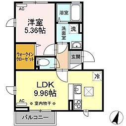 エクセルマルヤマ 1LDKの間取図画像