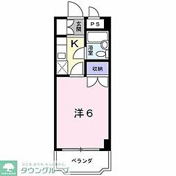 レジデンスクレイン 1Kの間取図画像