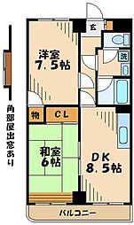 石井ビル 2LDKの間取図画像