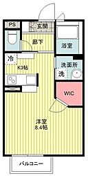 ヴァンルーチェ 1Kの間取図画像