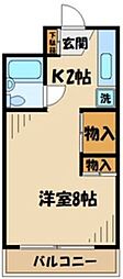 クロノス柿生 ワンルームの間取図画像
