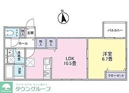 フォルトナ 1LDKの間取図画像
