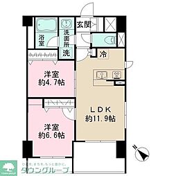モクシオンINAGI 2LDKの間取図画像