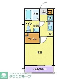 ラフィーナー松戸 3階1Kの間取り