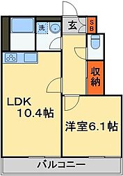 つくばエクスプレス 柏たなか駅 徒歩10分の賃貸アパート 1階1LDKの間取り