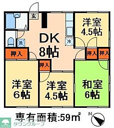 マイメゾン 1階4DKの間取り