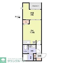 Ａｚｕｒｅ　Ｔｏｋｉｗａｄａｉｒａ（アジュール常盤平） 3階1DKの間取り