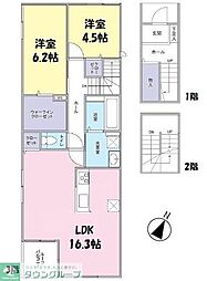 Legume ail graisse 3階2LDKの間取り