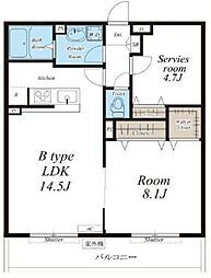 リブリ・カトル　アルブル 3階1SLDKの間取り