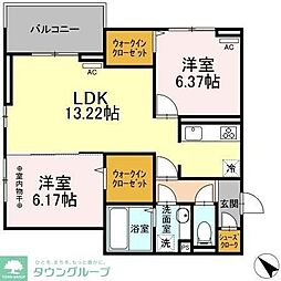 メゾン・ド・アヴニール 3階2LDKの間取り