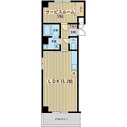 行徳倶楽部 6階1LDKの間取り