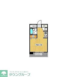 グレースビュウ国府台 6階ワンルームの間取り