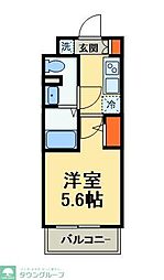 GENOVIA天王台 1階1Kの間取り