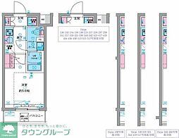 GENOVIA天王台 4階1Kの間取り