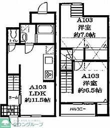 無添加タウン葛飾Ａ棟 1階2LDKの間取り