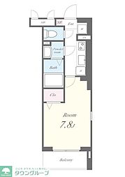 WING 1階1Kの間取り