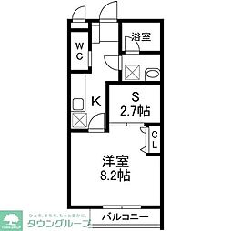 ＶＩＶＡＣＥ　VI 3階1SKの間取り