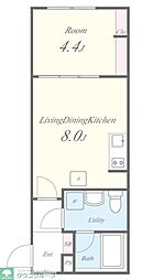 コルビジェスリー 3階1LDKの間取り