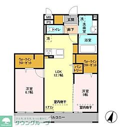 アルストロメリア 3階2LDKの間取り