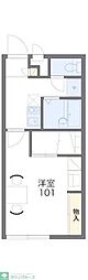 レオパレス沼南III 3階1Kの間取り