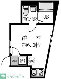 Ｓｉｌｖｅｒ　Ｂｉｒｄ 1階ワンルームの間取り
