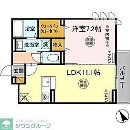 フレシール 3階1LDKの間取り