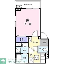 グランデパール　北小岩 1階1Kの間取り