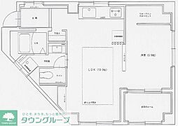クレスト北国分 3階1SLDKの間取り