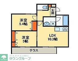 Istana Kashiwa 2LDKの間取図画像