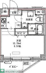GENOVIA六町 1Kの間取図画像