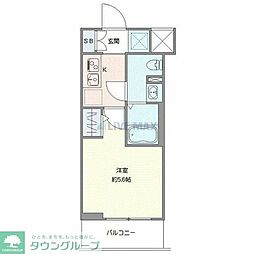 GENOVIA天王台 1Kの間取図画像