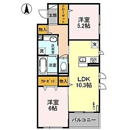 sophia 2LDKの間取図画像