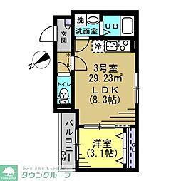 DK新松戸I 1LDKの間取図画像