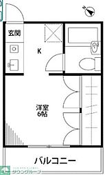 ブルージュ ワンルームの間取図画像