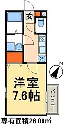 リブリ・オートレジデンス 1Kの間取図画像