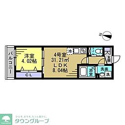 RUTILE吉川美南 1LDKの間取図画像