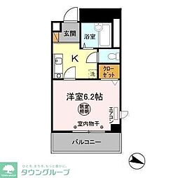 G・Mウエストハイツ 1Kの間取図画像