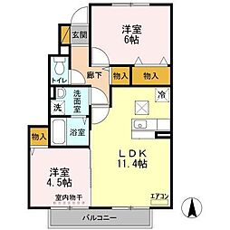 ハイブリッジ2 2LDKの間取図画像