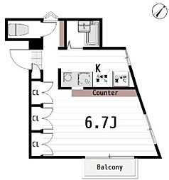 ロミオ&ジュリエット2 1Kの間取図画像