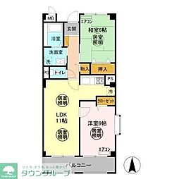 ル・モンテストS 2LDKの間取図画像