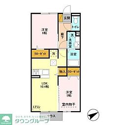 パティーナ 2LDKの間取図画像