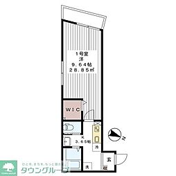 AJ新鎌ヶ谷 1Kの間取図画像
