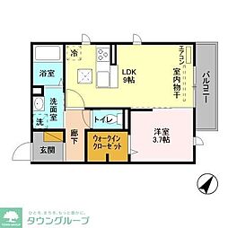 シャルマン 1LDKの間取図画像