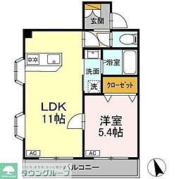 サンセットヒルズ壱番館 1LDKの間取図画像