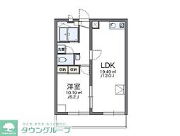 レオパレスレークイエ 1LDKの間取図画像