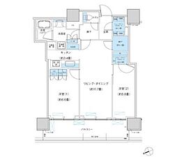 パークシティ柏の葉キャンパスザ・ゲートタワーウエスト 2LDKの間取図画像